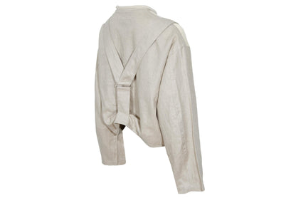 Vintage Japanese designer cropped harness linen jacket with mesh panels