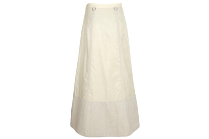 2000s Simultaneous Maxi Skirt, Beige Wool & Nylon, D-Ring Detail, Size S
