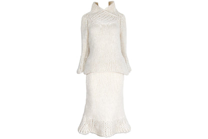 Vintage Junko Shimada fuzzy mohair chunky knit two piece set / Made in Japan