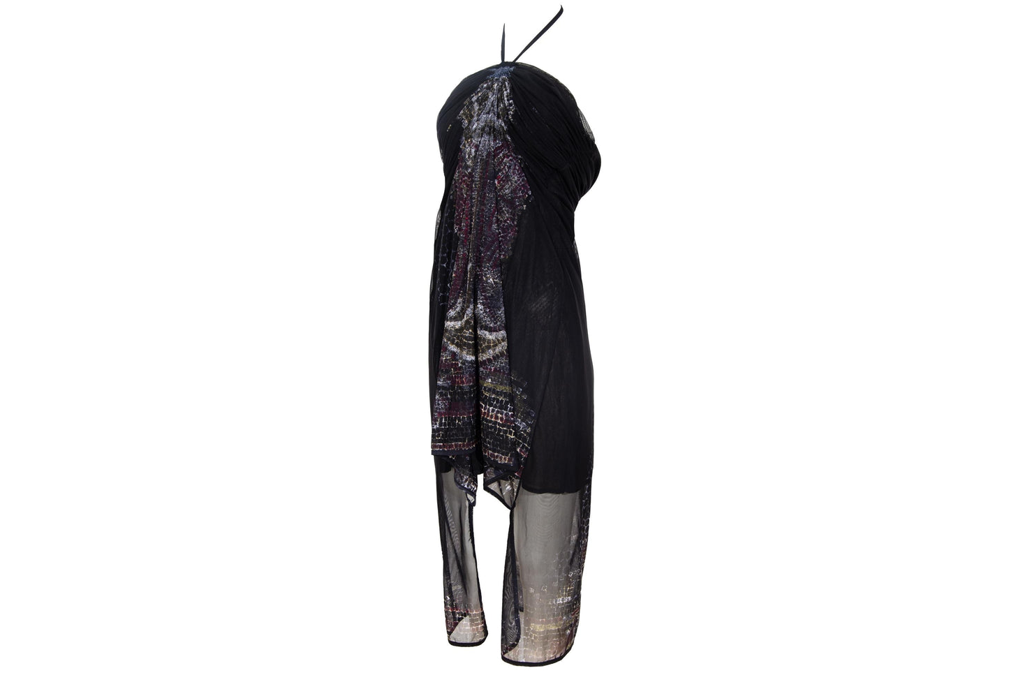 Vintage Italian brand Roman mosaic print mesh dress / Made in Italy