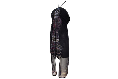 Vintage Italian brand Roman mosaic print mesh dress / Made in Italy