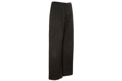 Vintage Dries Van Noten wool & cotton straight wide striped trousers.