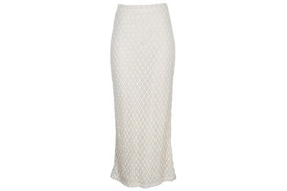 Vintage Y's "I Wish" by Yohji Yamamoto cream lace maxi skirt / Made in Japan