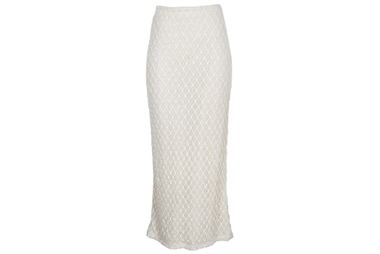 Vintage Y's "I Wish" by Yohji Yamamoto cream lace maxi skirt / Made in Japan