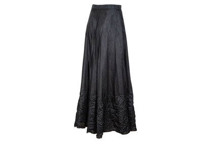 Vintage 1990s French designer black permanent pleats maxi skirt - Made in France
