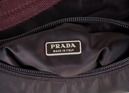 Vintage Prada brown tessuto mini hobo handbag / 90s - 2000s Prada brown nylon mini purse