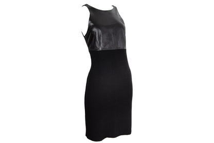 Vestido midi sin mangas de piel y punto vintage de Amaya Arzuaga / Hecho en España