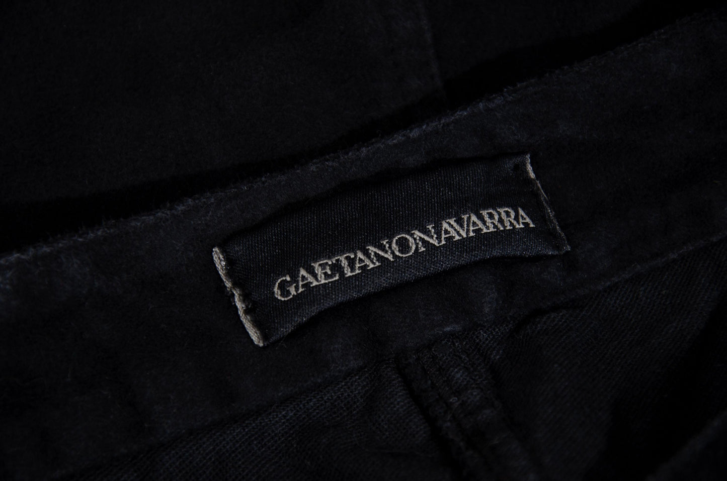Vintage Gaetano Navarra black moleskin asymmetrical pleated mini skirt / Made in Italy