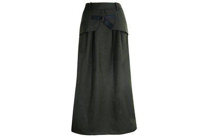 Vintage Atsuro Tayama army green layered skirt / Made in Japan