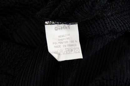 90s French brand permanent pleats sheer panels avant garde button-up shirt - Made in France