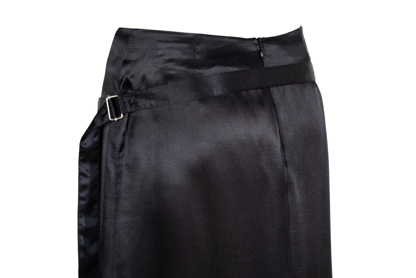 Early 2000s Costume National 100% silk black maxi skirt / Made in Italy
