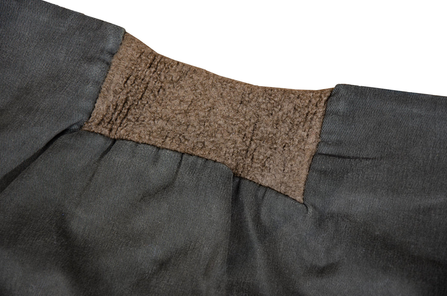Vintage Collection Privée? khaki green military inspired asymmetrical ruffle skirt / Made in Italy