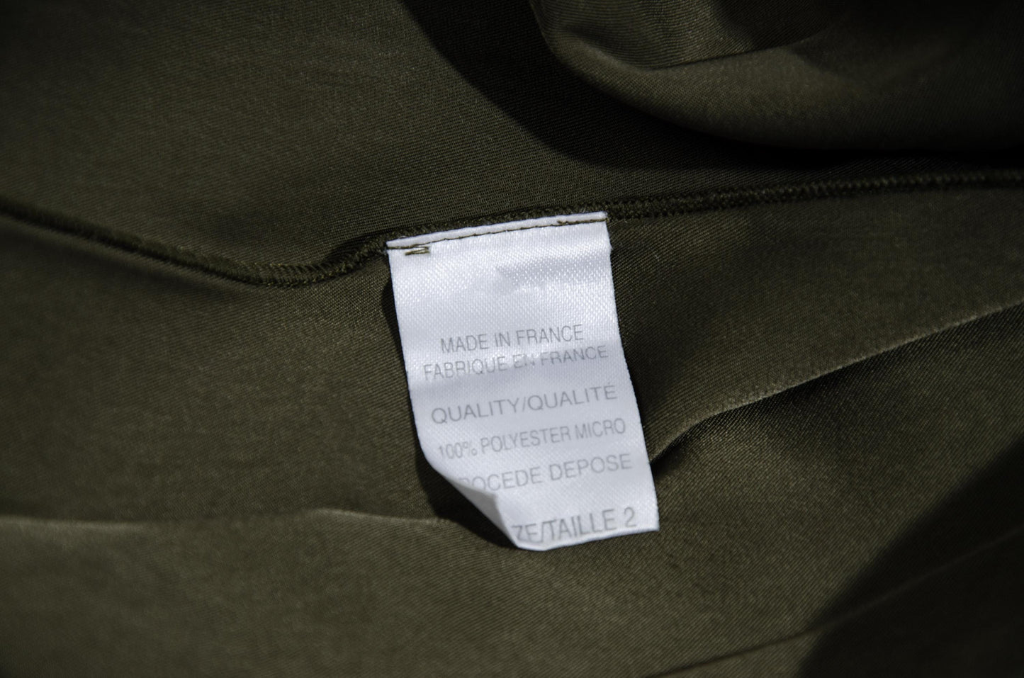 Vintage French brand permanent pleats army green two piece suit / Made in France