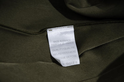 Vintage French brand permanent pleats army green two piece suit / Made in France