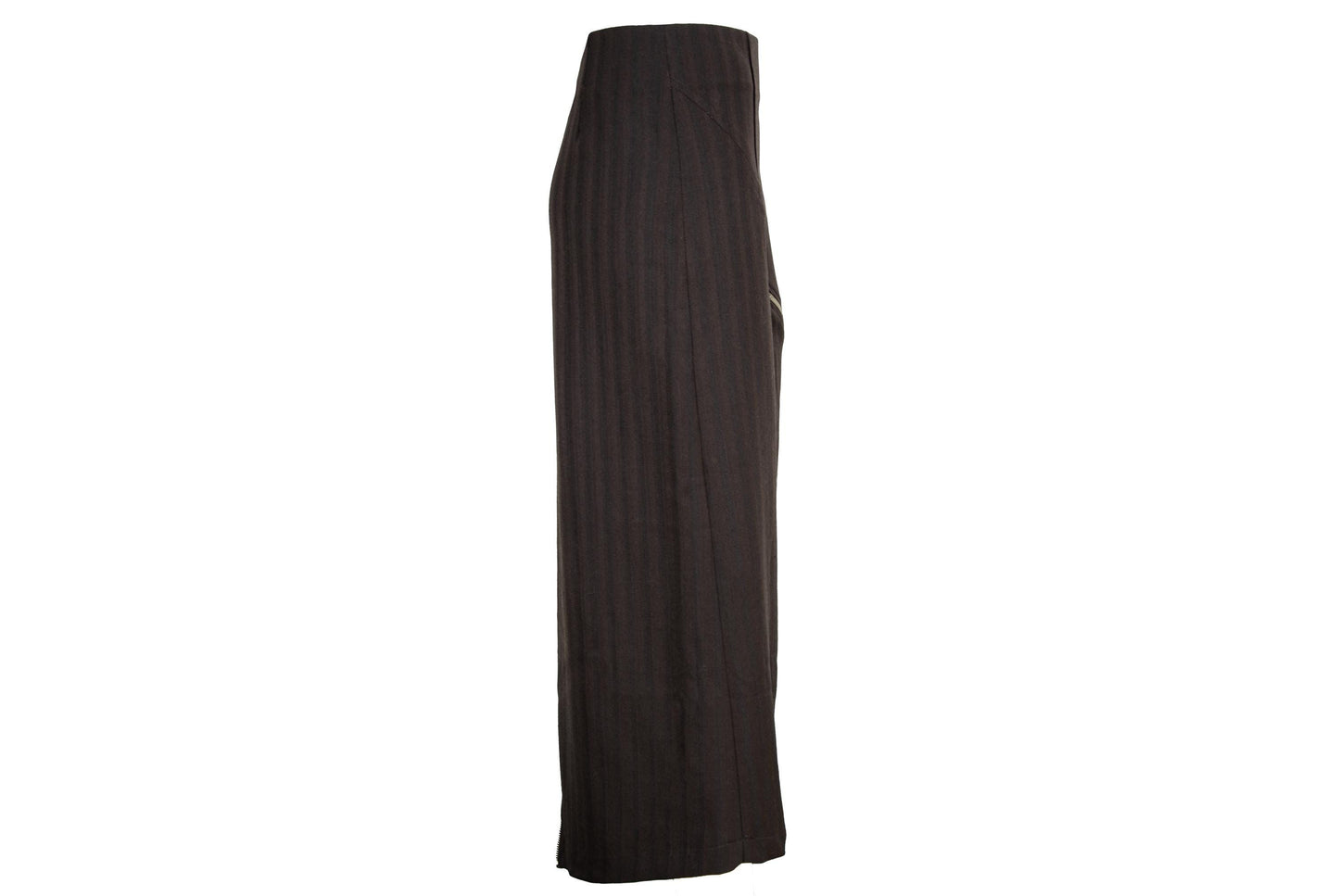 Vintage Collection Privée? wool blend brown striped avant garde skirt / Made in Italy