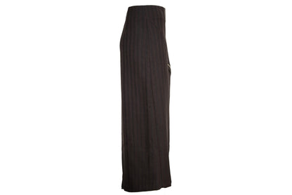 Vintage Collection Privée? wool blend brown striped avant garde skirt / Made in Italy