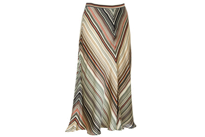 Vintage Max Mara 100% silk striped mermaid skirt / Made in Italy