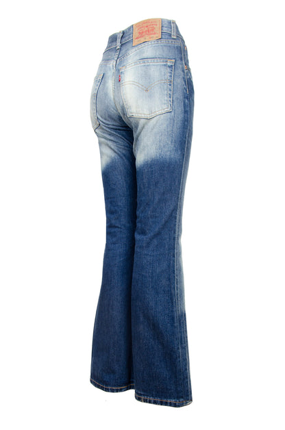 Early 2000s Levi's 525 flared jeans / Contrasted fading mid rise kick flare leg jeans