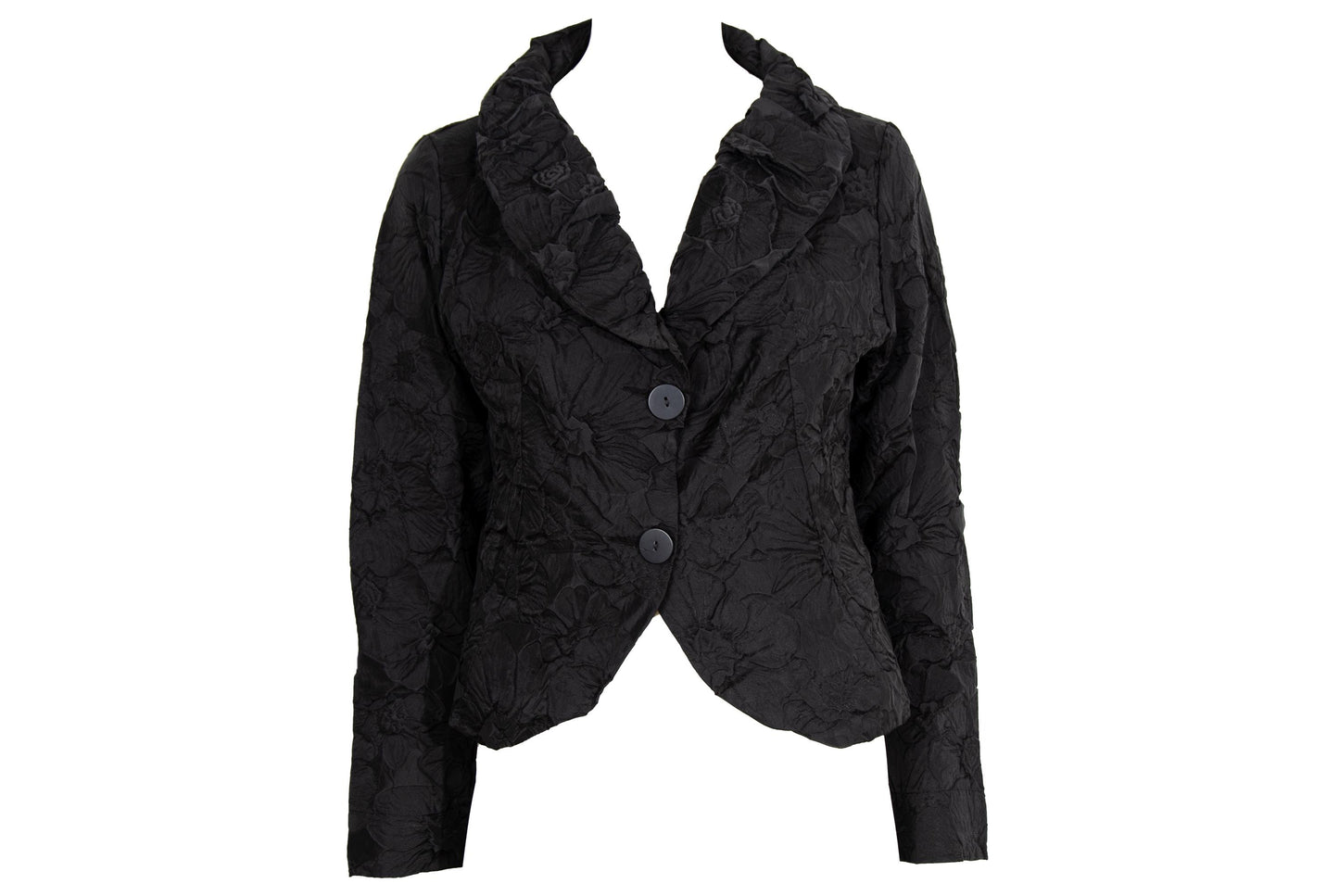 Vintage Koibito Misaki permanent pleats flower design black blazer / Made in Japan