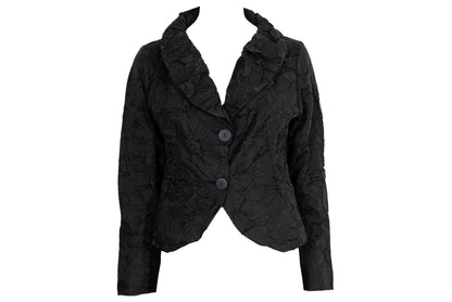 Vintage Koibito Misaki permanent pleats flower design black blazer / Made in Japan