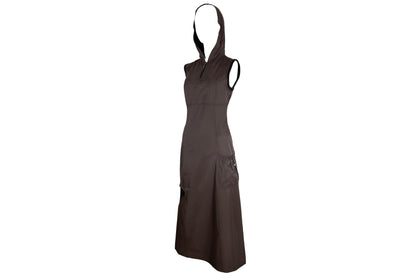 90s French brand technical nylon hooded utility dress