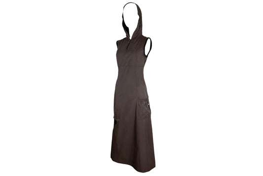 90s French brand technical nylon hooded utility dress