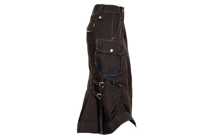 S/S 2003 Marithé + François Girbaud brown cotton cargo multi-pocket skirt / Made in Italy