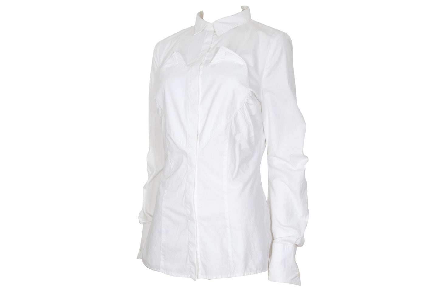 Vintage Gaetano Navarra white button down poplin shirt with heart shaped insert