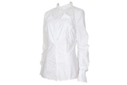 Vintage Gaetano Navarra white button down poplin shirt with heart shaped insert