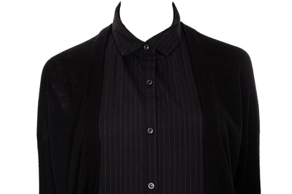 Vintage Atsuro Tayama layered wool knit dress with button up shirt insert