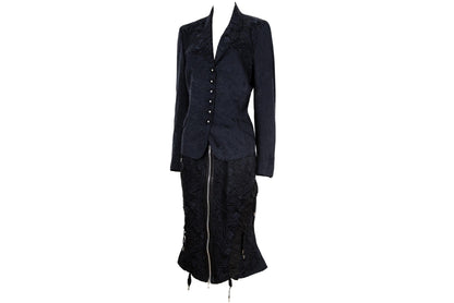 2000s Antonio Berardi cotton and silk blend jacquard two piece set / Made in Italy