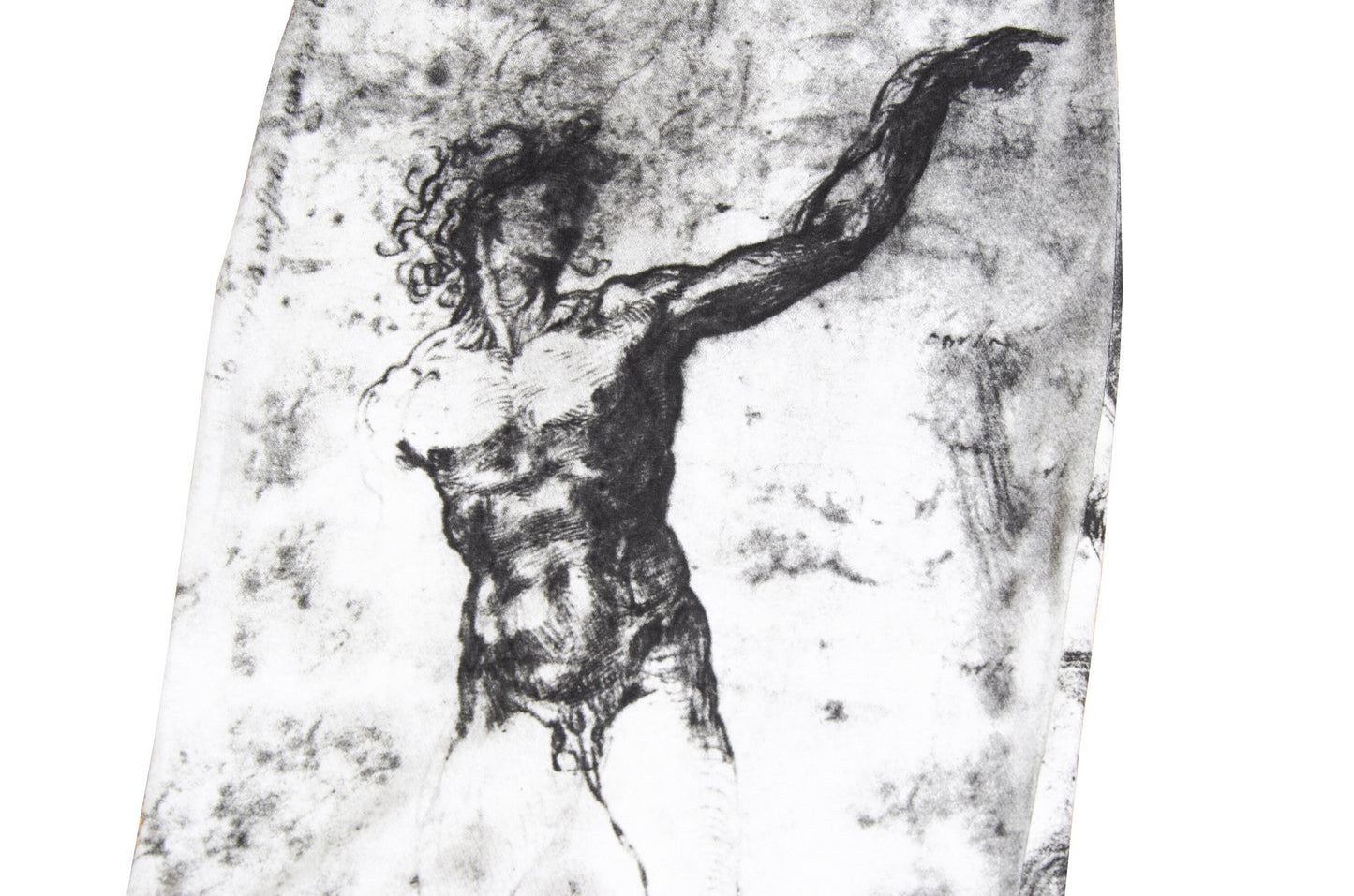 Vintage black and white charcoal drawing greek statue print skirt / Made in Spain