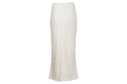 Vintage Y's "I Wish" by Yohji Yamamoto cream lace maxi skirt / Made in Japan