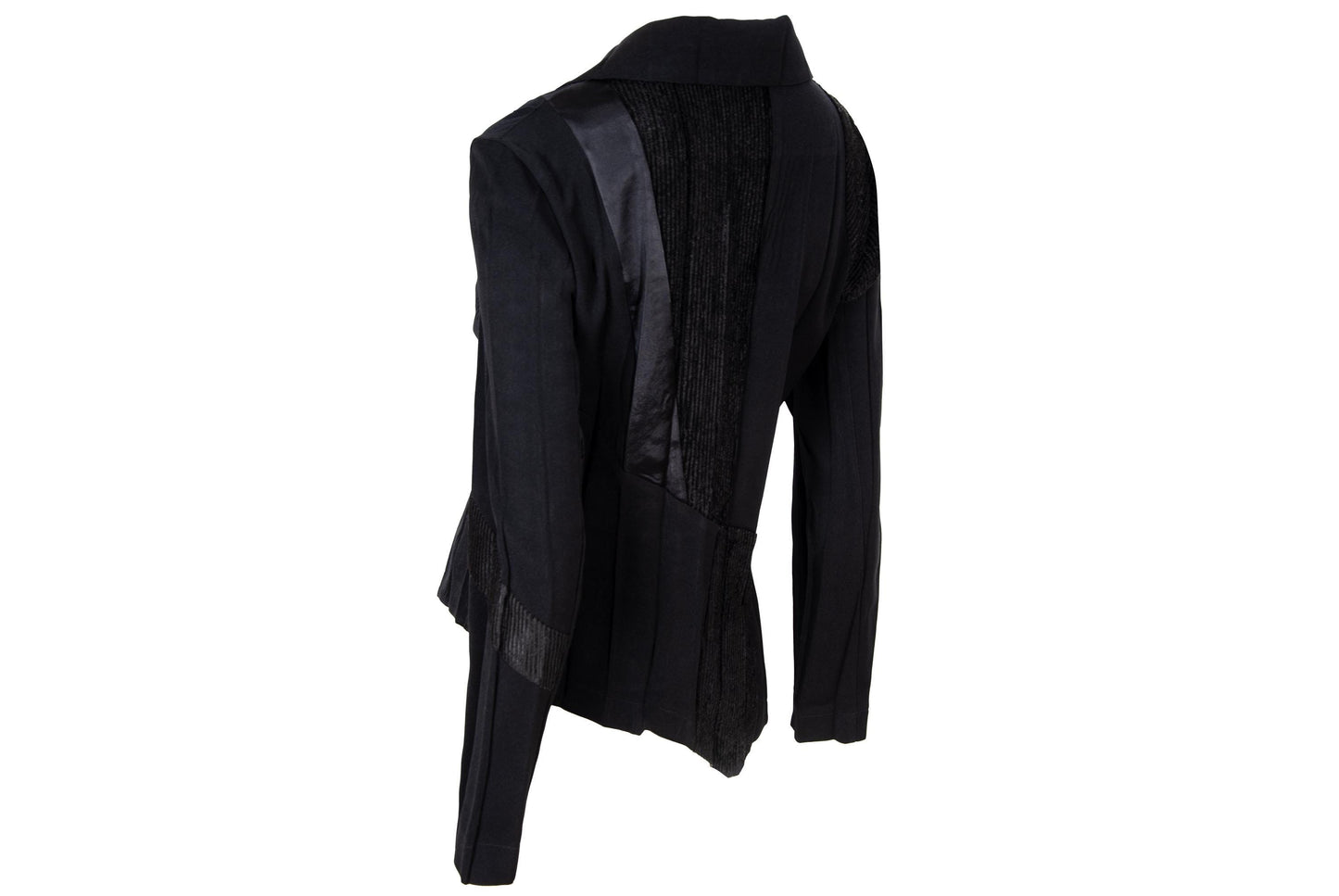 Vintage French brand deconstructed pleats avant garde black asymmetrical jacket / Made in France