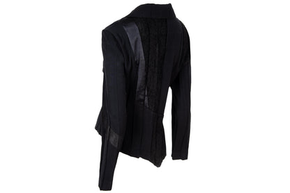 Vintage French brand deconstructed pleats avant garde black asymmetrical jacket / Made in France