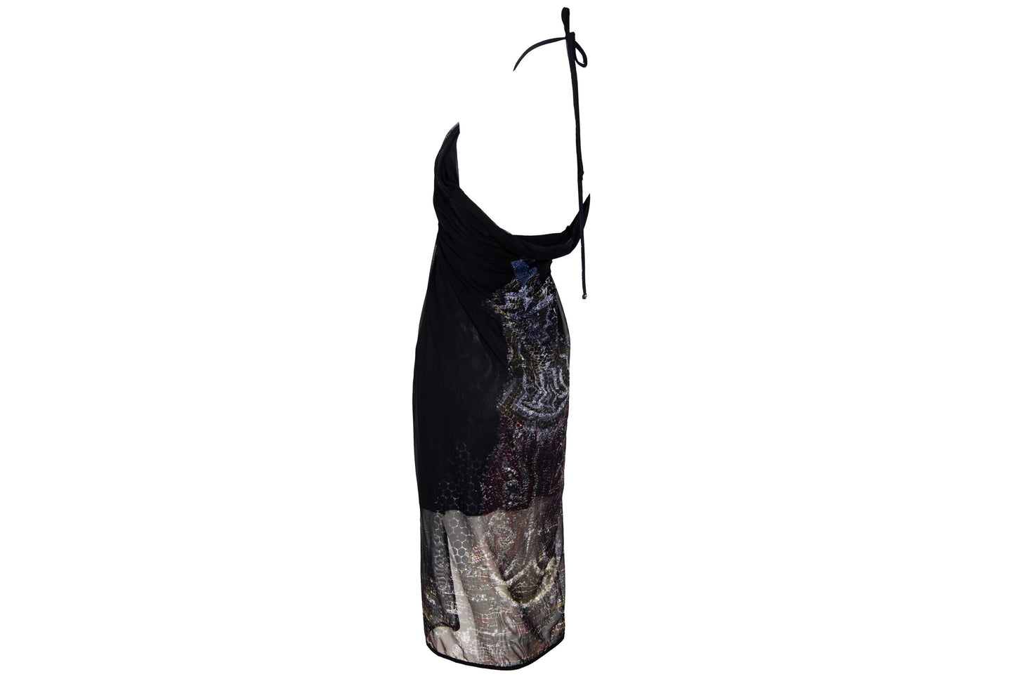 Vintage Italian brand Roman mosaic print mesh dress / Made in Italy