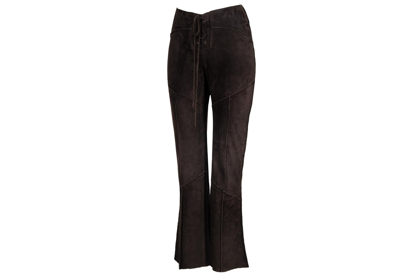 2000s low waisted brown suede corset bootcut pants / Made in Italy