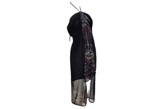 Vintage Italian brand Roman mosaic print mesh dress / Made in Italy