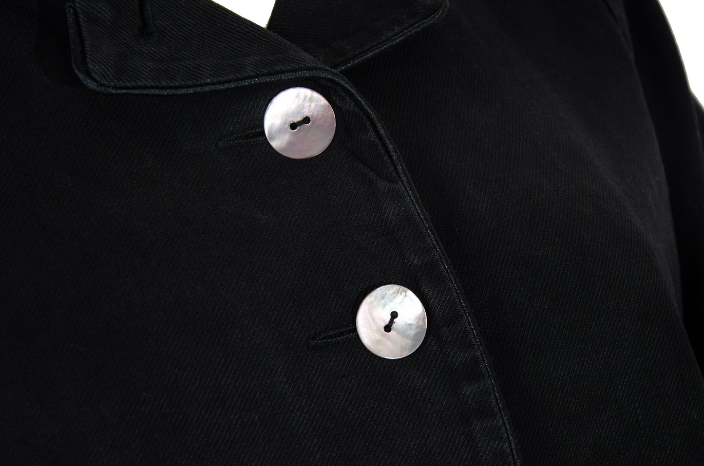 Marc Le Bihan cotton & silk structured rounded button front jacket / Made in France