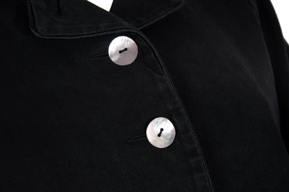 Marc Le Bihan cotton & silk structured rounded button front jacket / Made in France