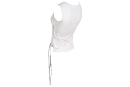 2000s "Girl" organza ribbon embroidered spellout tank top