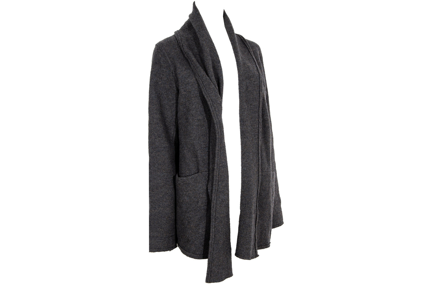 Vintage Pas de Calais 100% wool open front shawl collar coat