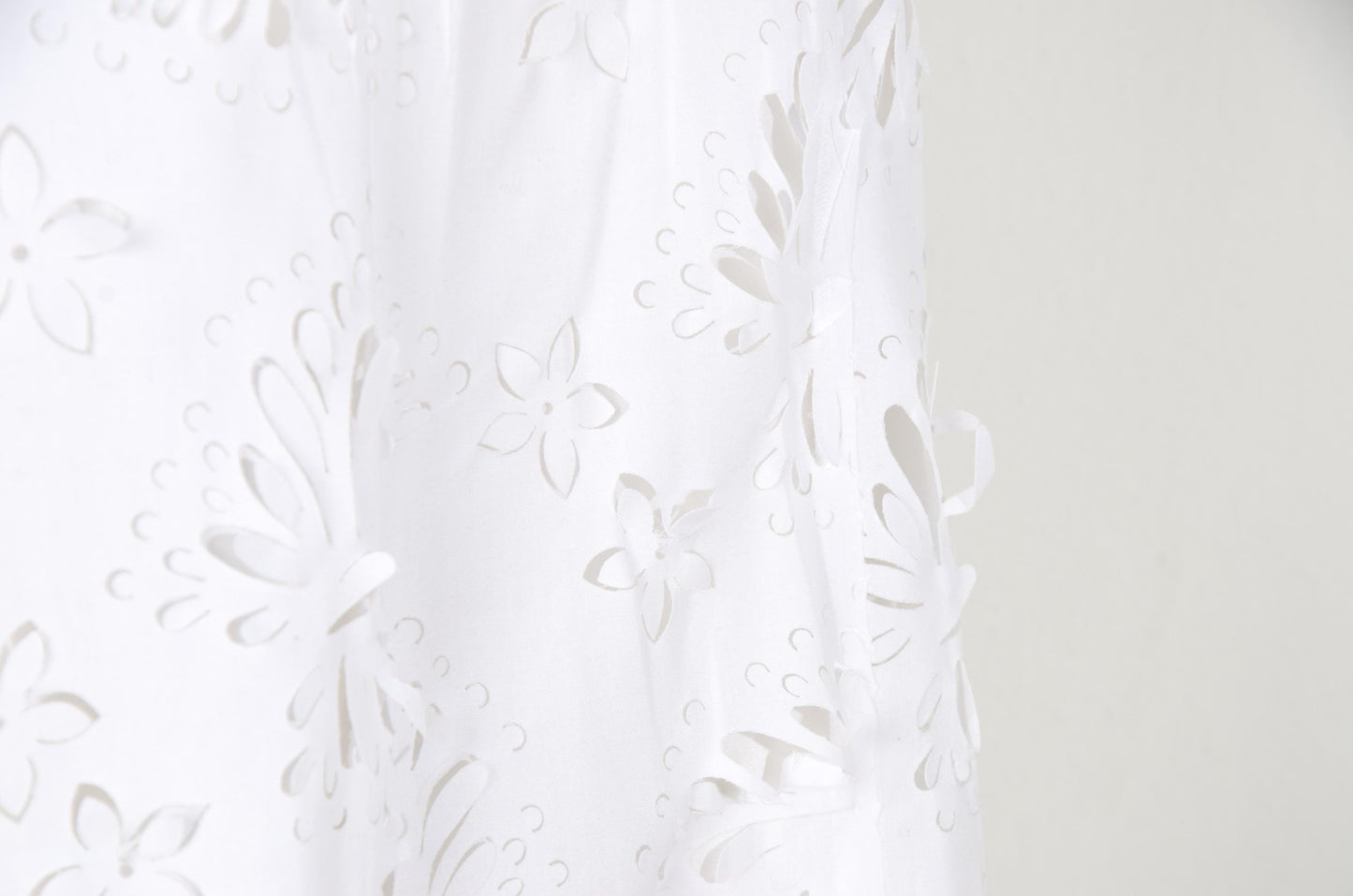S/S 2004 Simultaneous white laser cut openwork fabric maxi skirt / Made in Italy