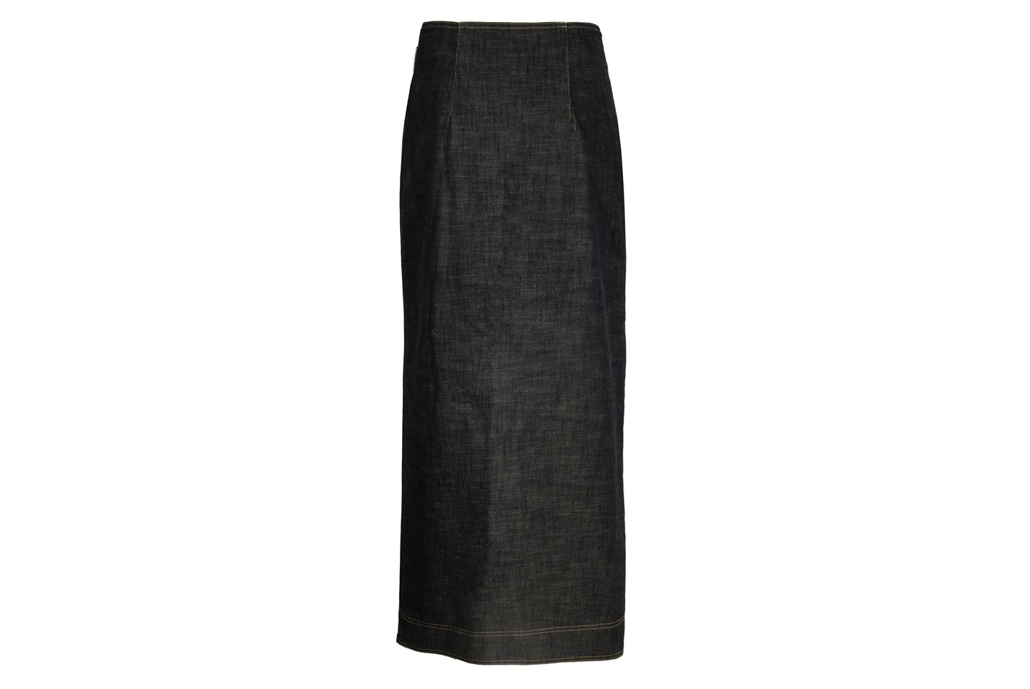 Vintage French designer oversized button front asymmetrical denim skirt - Made in France