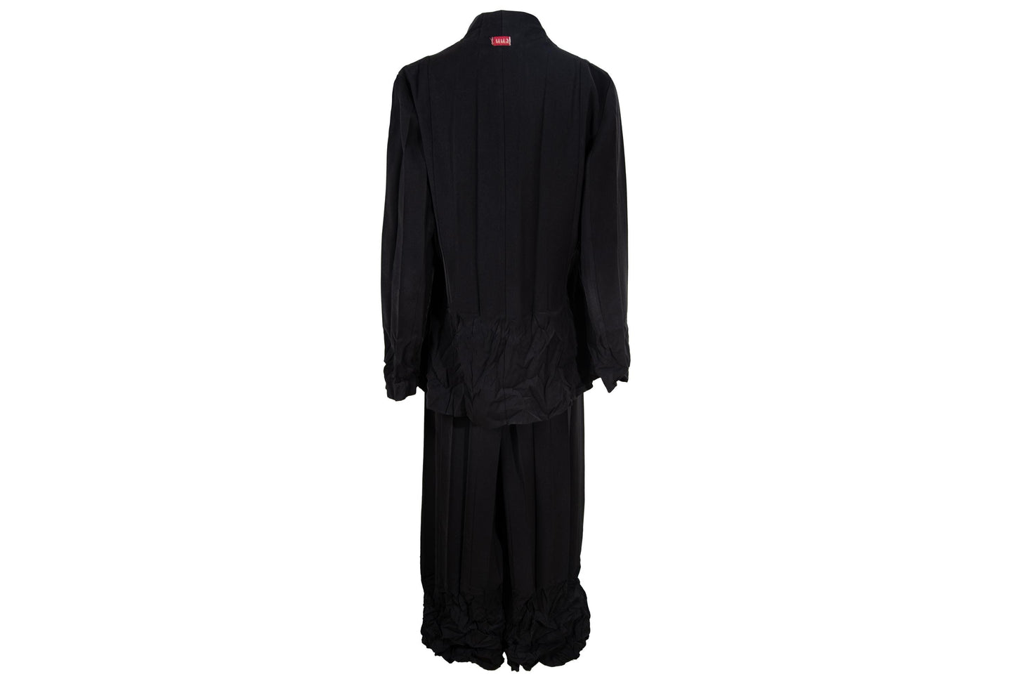 Vintage French brand permanent pleats black jacket and pants / Made in France