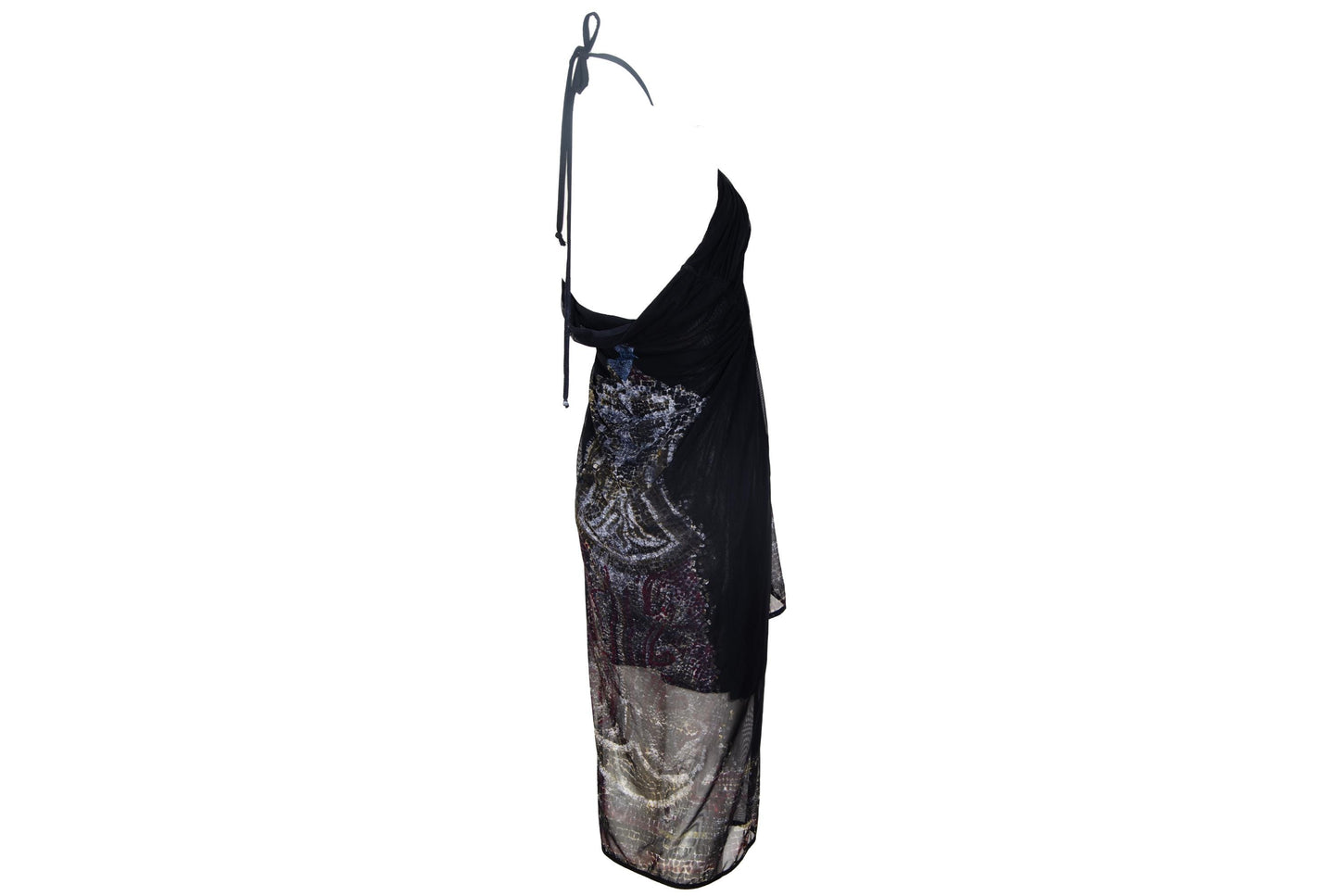 Vintage Italian brand Roman mosaic print mesh dress / Made in Italy