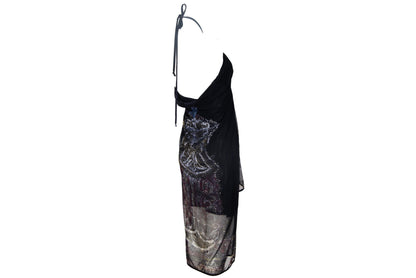 Vintage Italian brand Roman mosaic print mesh dress / Made in Italy