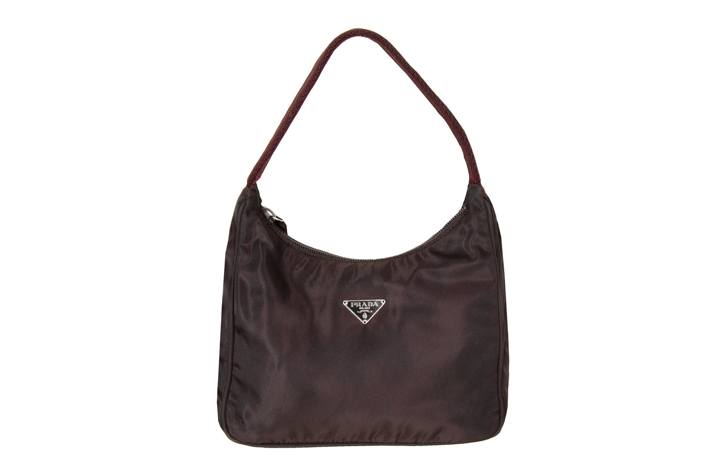 Vintage Prada brown tessuto mini hobo handbag / 90s - 2000s Prada brown nylon mini purse