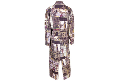 Vintage French designer patchwork print jacket and skirt set