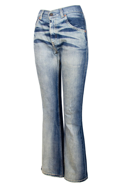 Early 2000s Levi's 525 flared jeans / Contrasted fading mid rise kick flare leg jeans